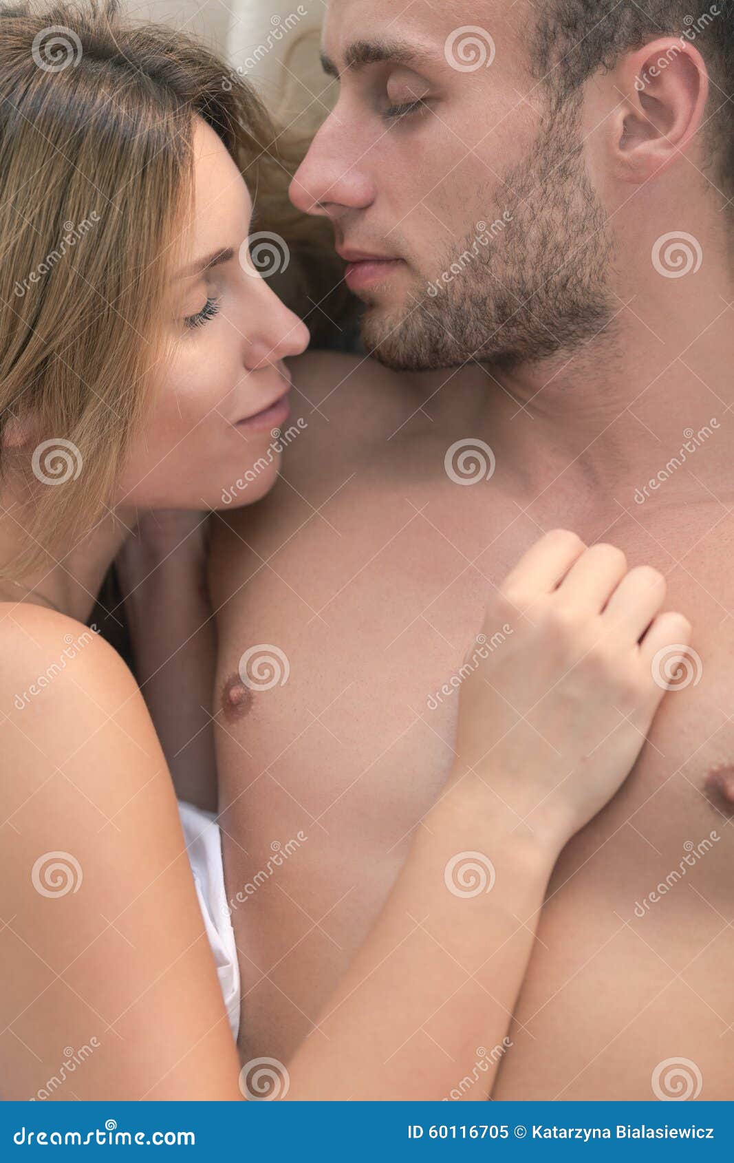 Attractive Couple Sleeping after Sex Stock Image