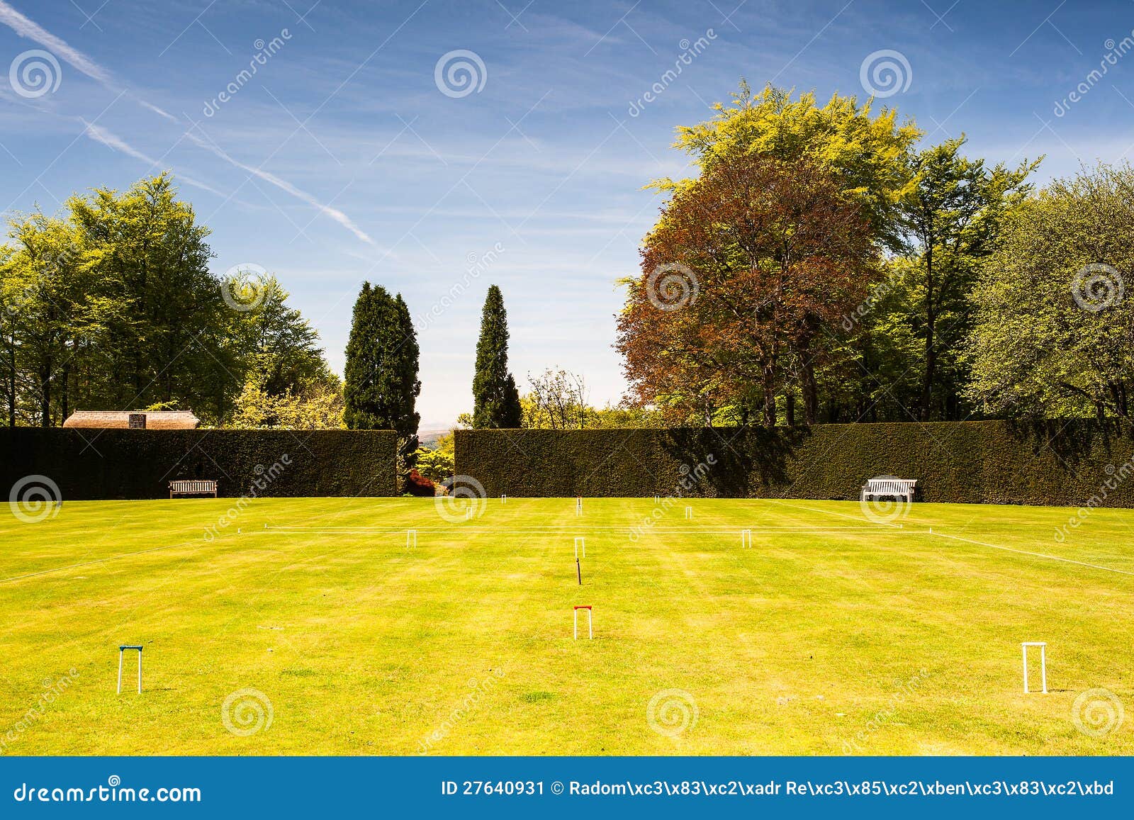 Attractive croquet course stock image. Image of lawn 27640931