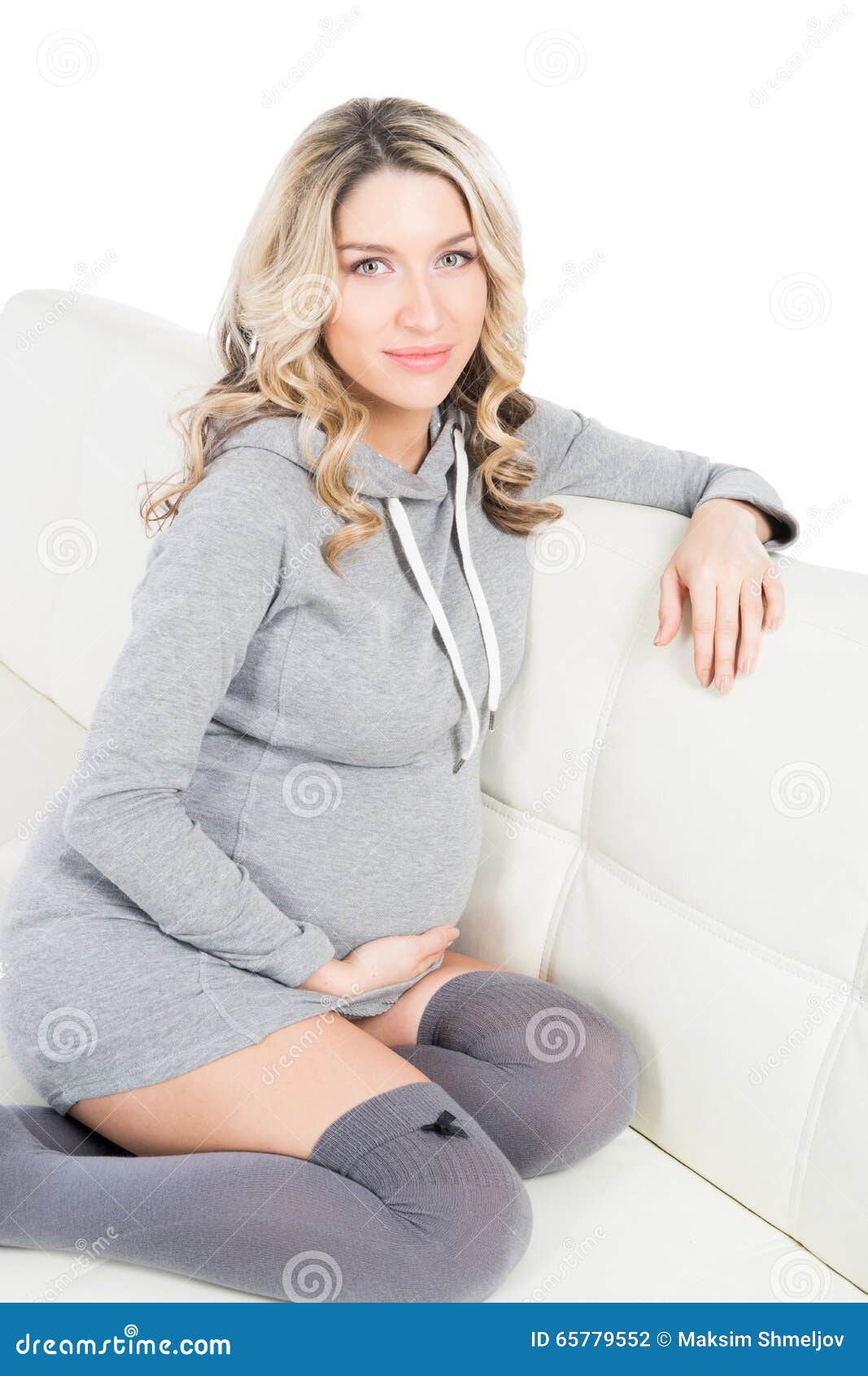 Attractive Expectant Mother in Stocking Stock Photo - Image of