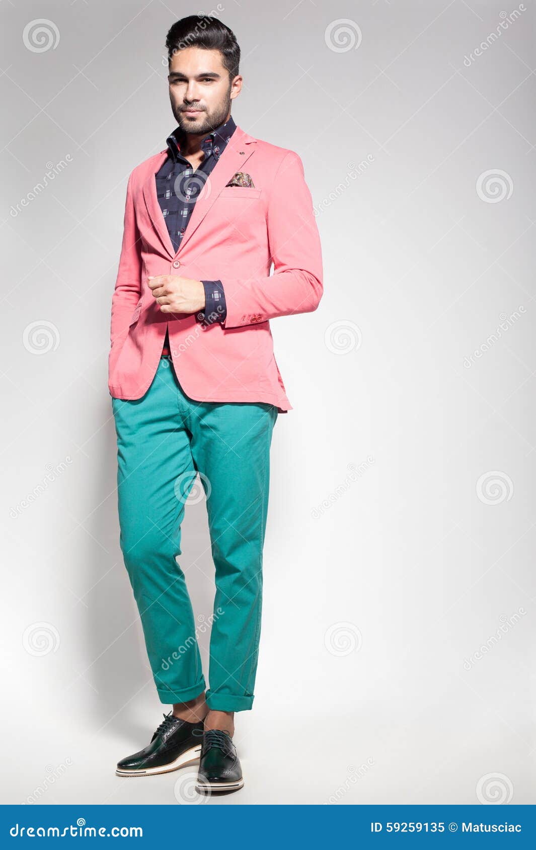 Attractive Fashion Male Model Dressed Elegant - Casual Posing Against ...