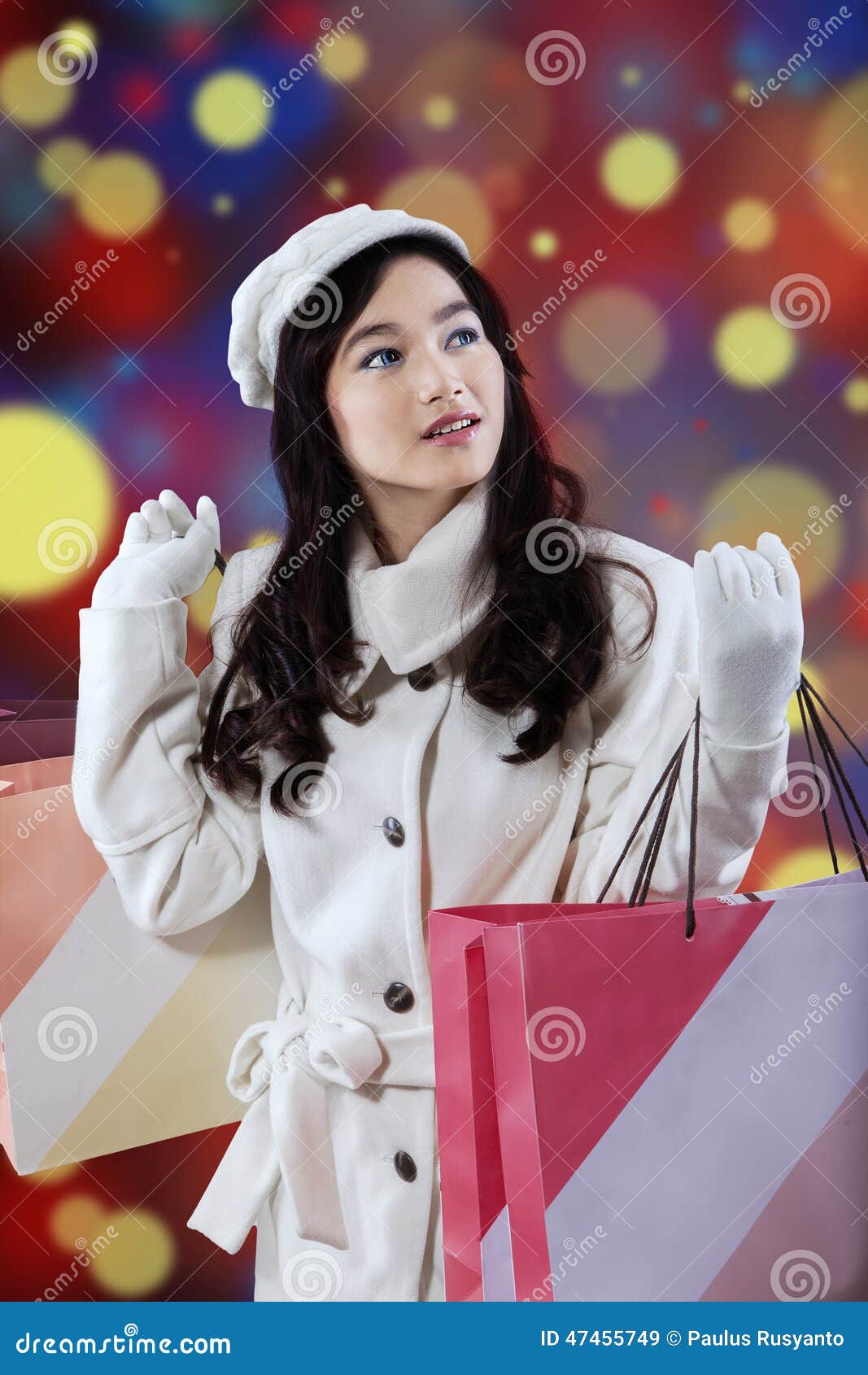 Attractive Girl Carrying Shopping Bags Stock Image - Image of beauty ...