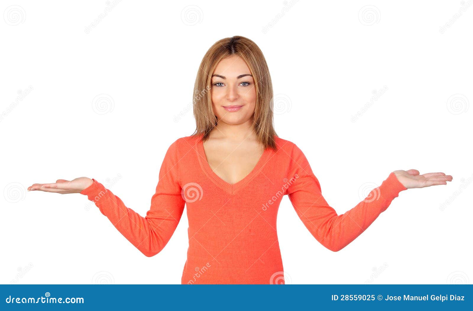 Attractive Girl with Her Arms Extended Stock Image Image of lady