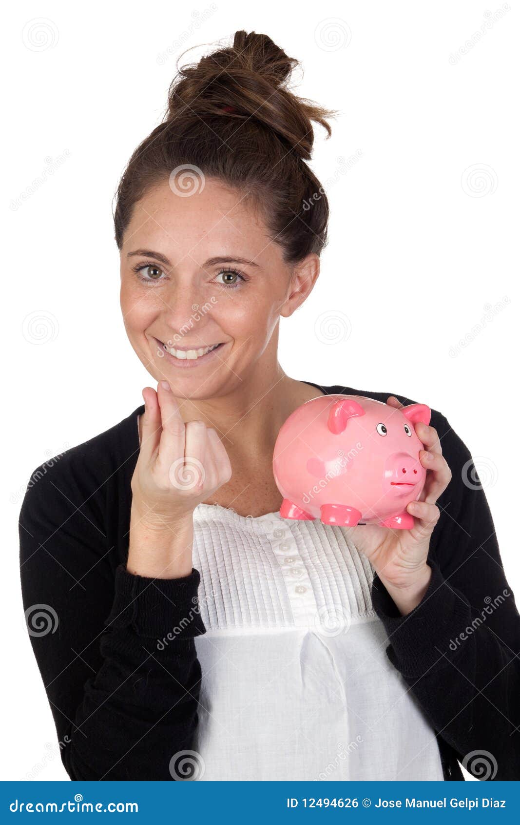 Attractive Girl with Money Box Stock Photo Image of girl, persons