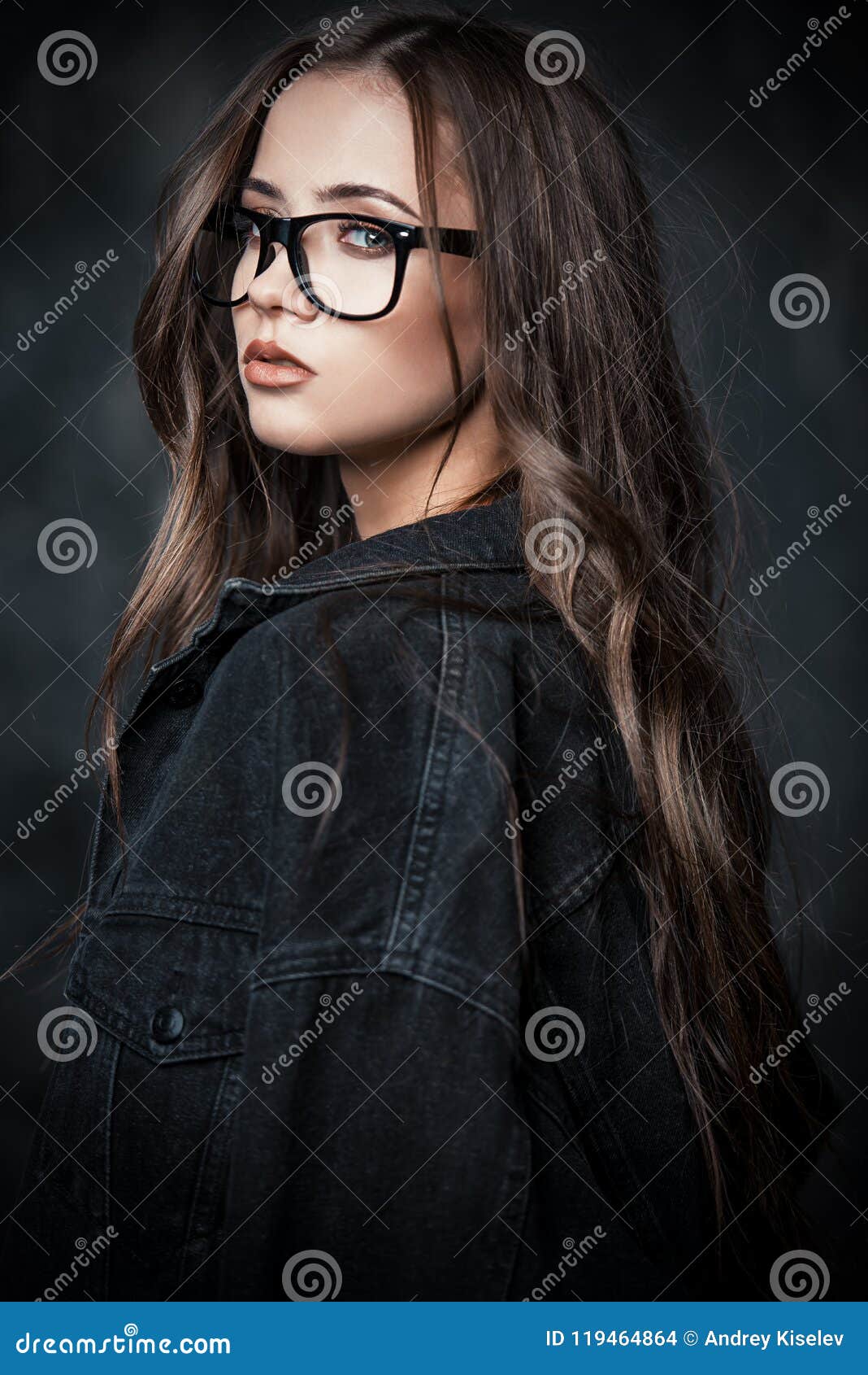 Attractive Girl in Spectacles Stock Photo - Image of long, brown ...