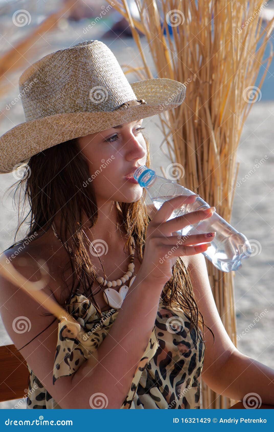 Attractive Girl with Straw Hat Stock Image Image of outdoor, female