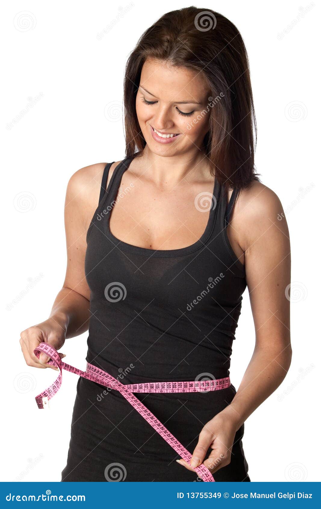 Attractive Girl with Tape Measure Stock Image Image of measurement