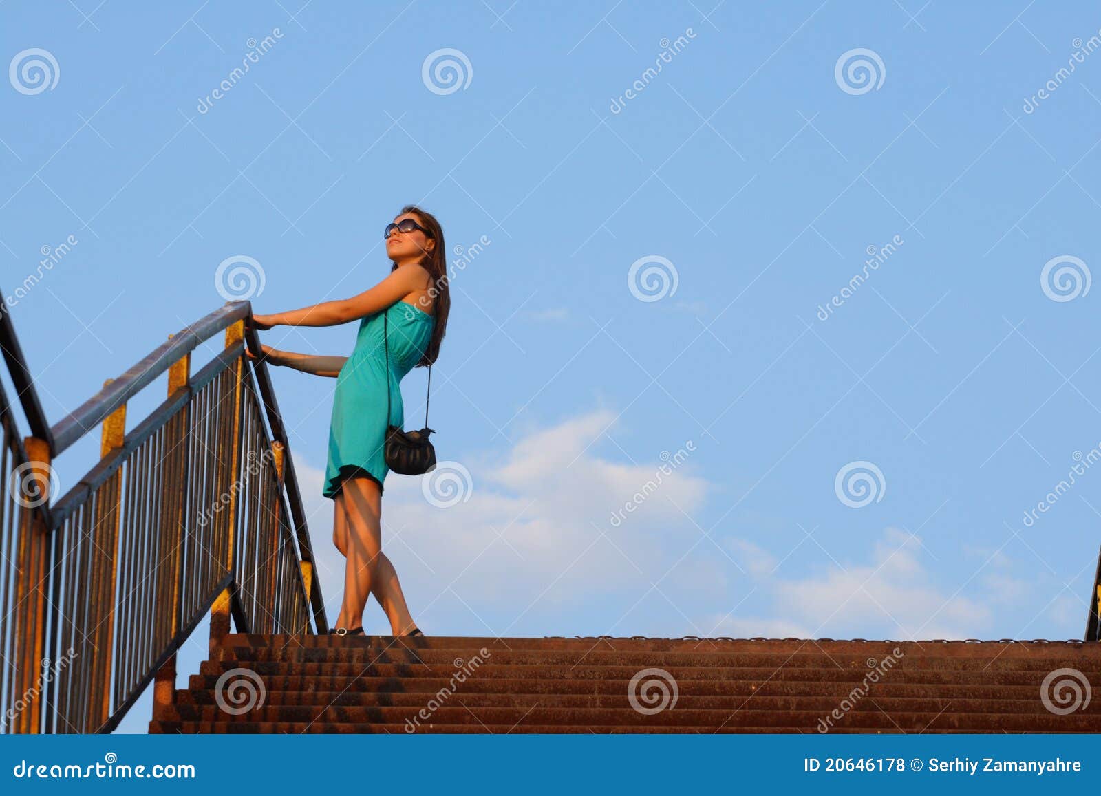 Attractive Girl Walking on Staircase Stock Photo Image of beauty