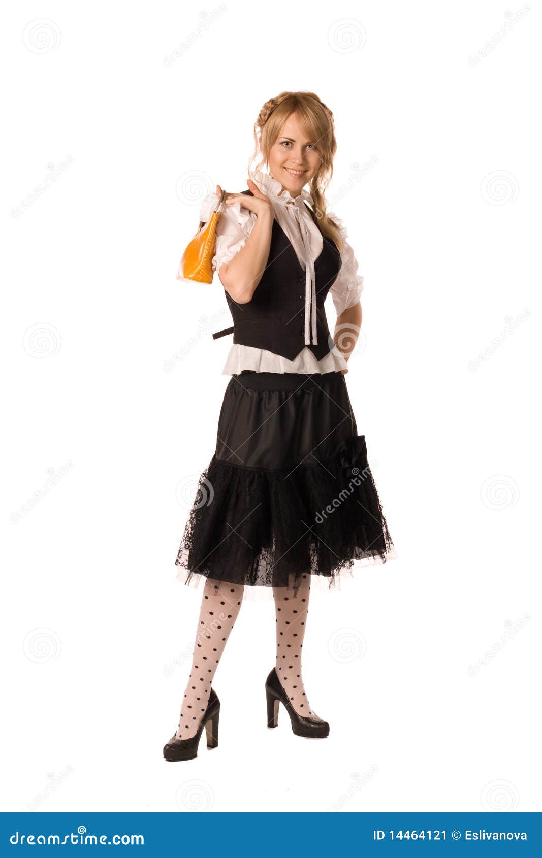 Attractive Girl with Yellow Bag Stock Image Image of model, lovely