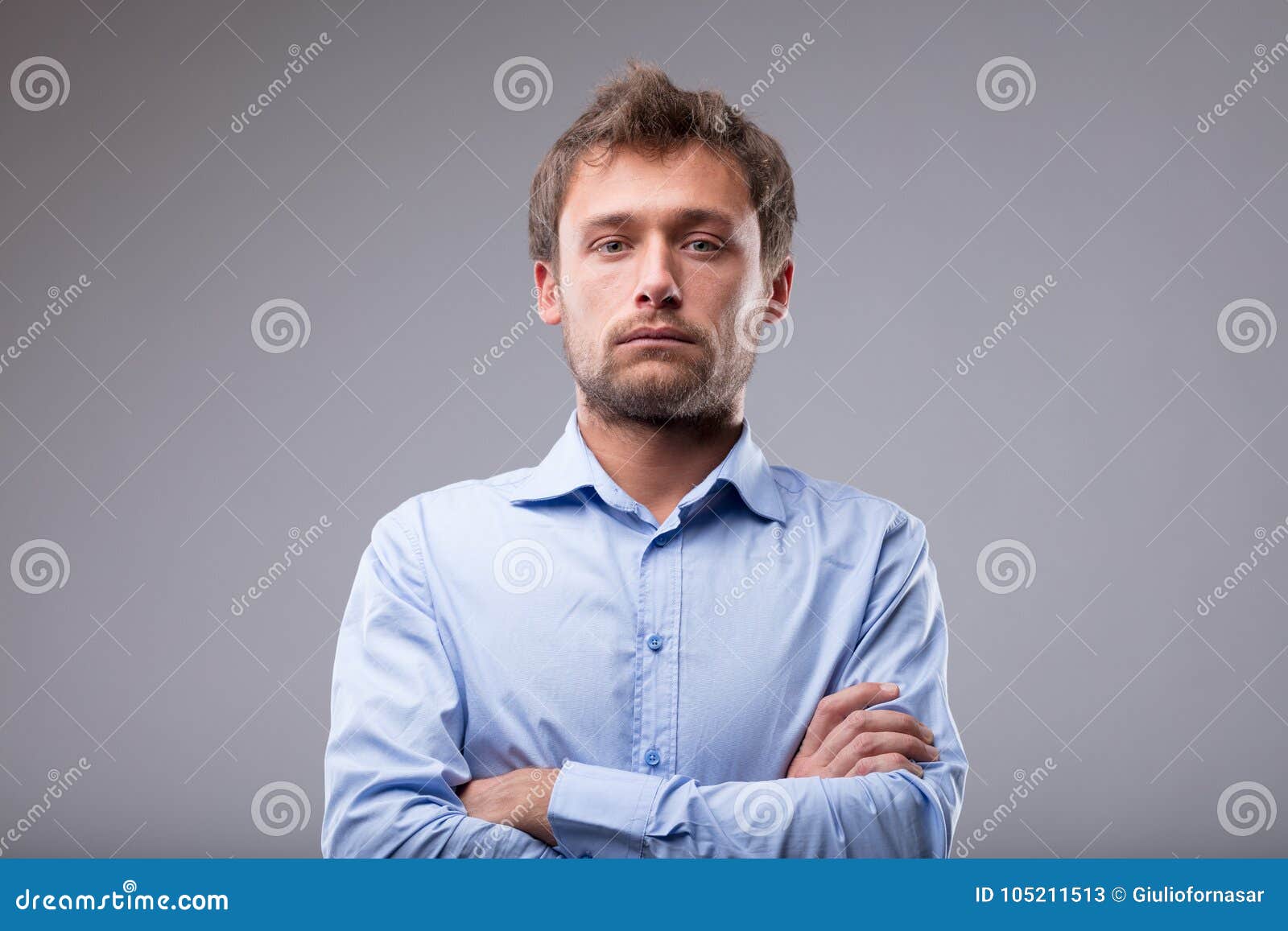 Attractive Man with a Deadpan Expression Stock Image Image of