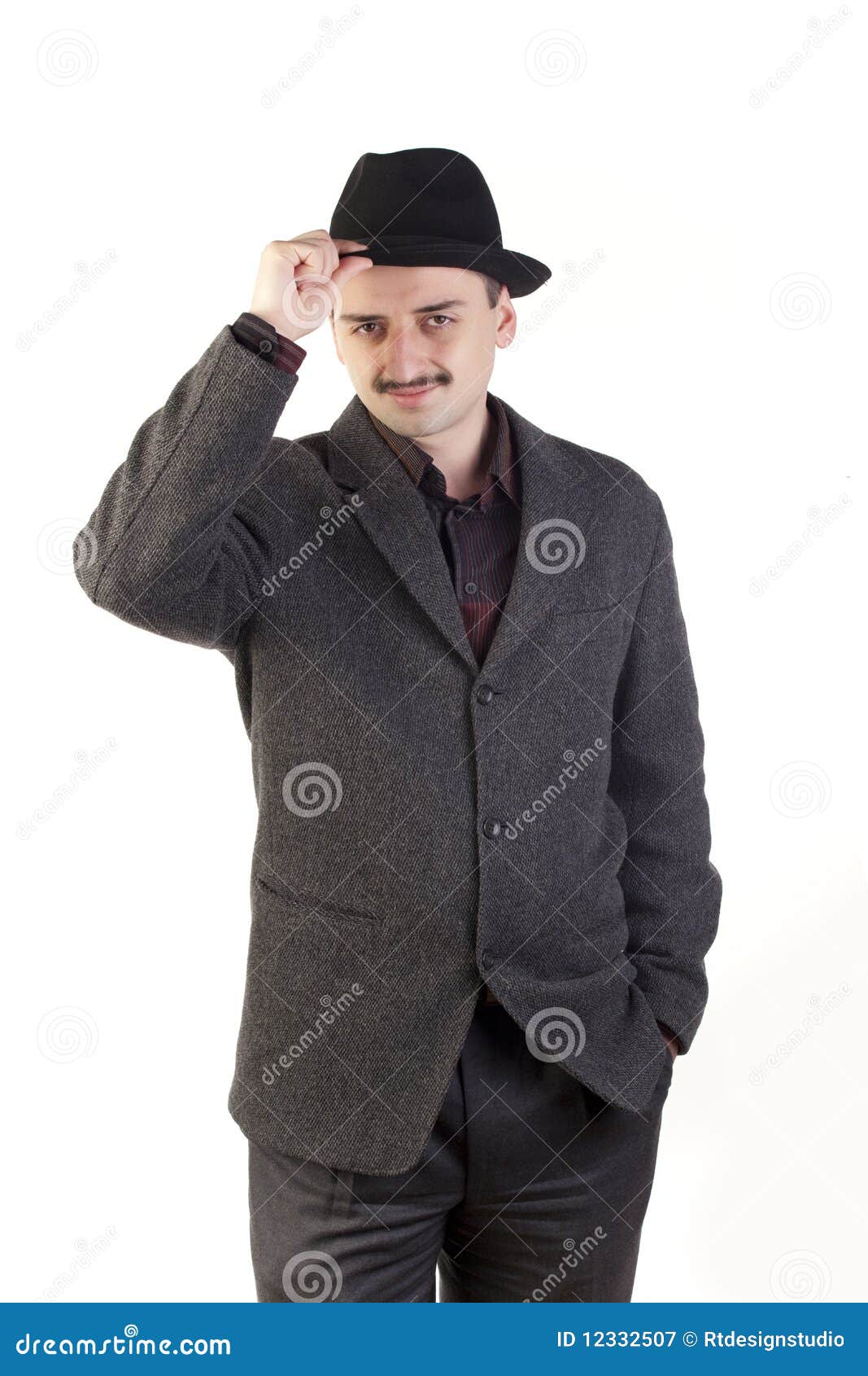 Attractive man in hat stock image. Image of professional 12332507