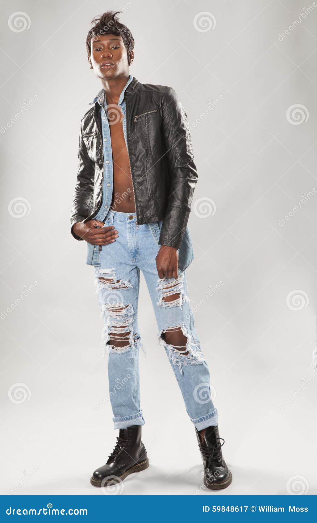 ripped jeans and boots men