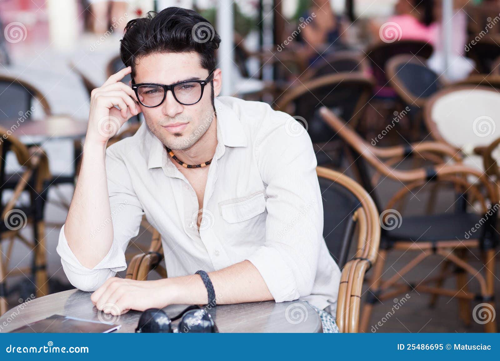 Attractive Man Standing at a Terrace Stock Image Image of confident