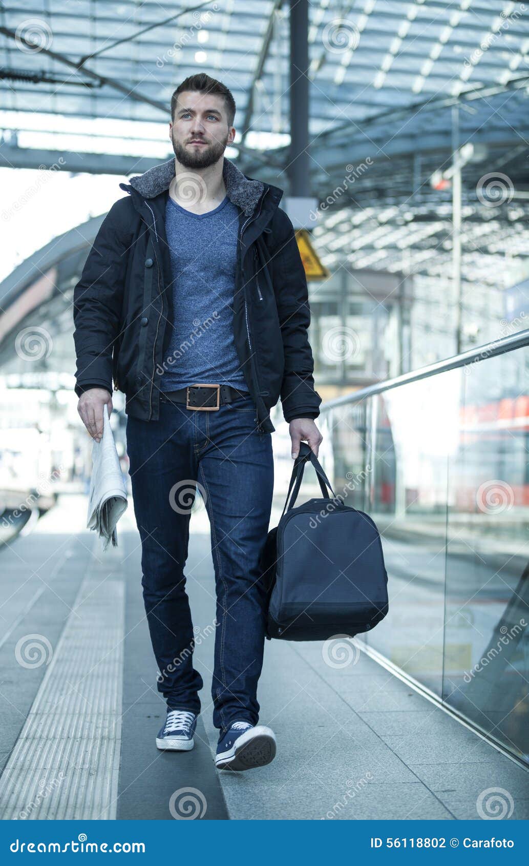 man with travel bag