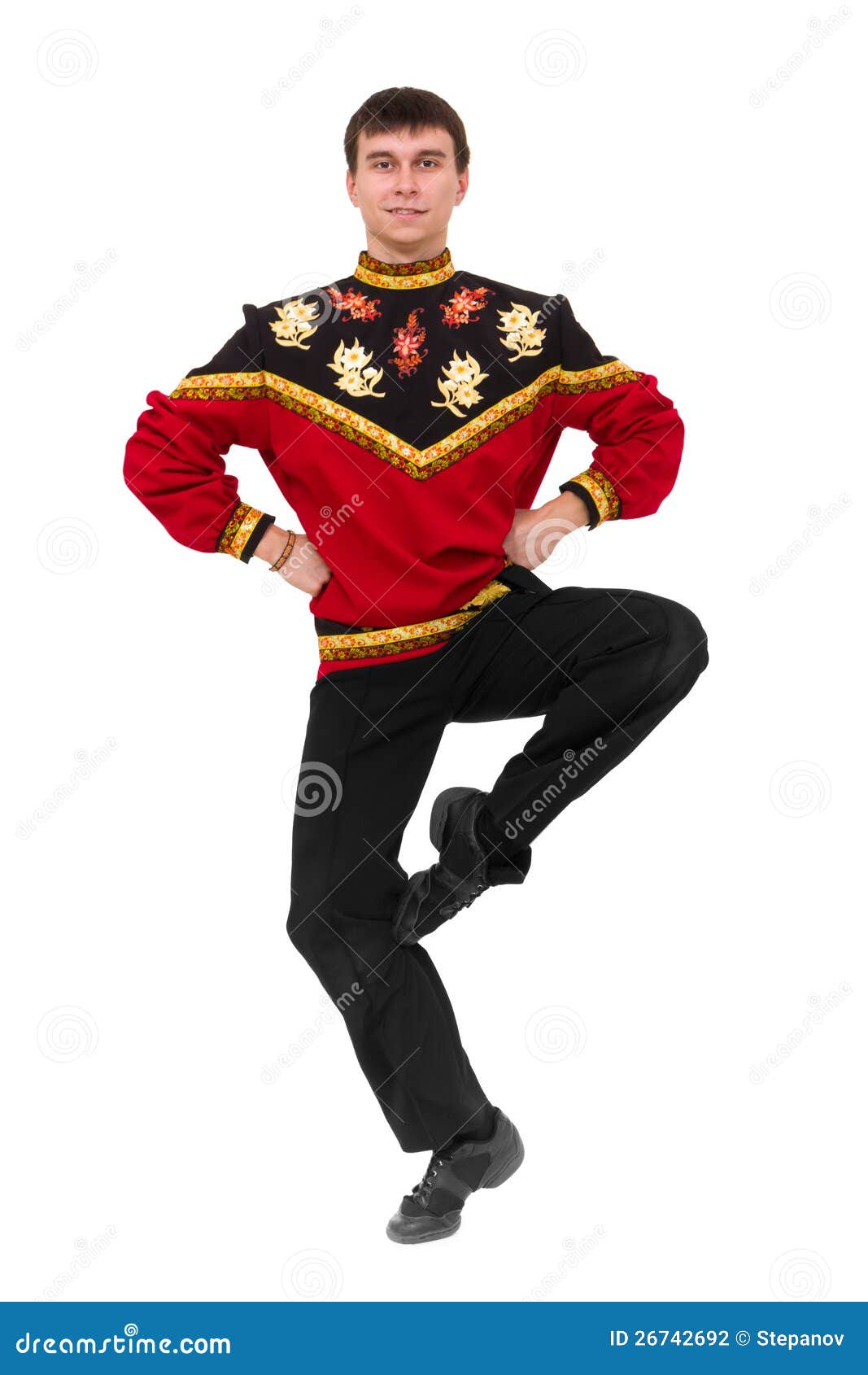 Attractive Man Wearing A Folk Russian Costume Stock 