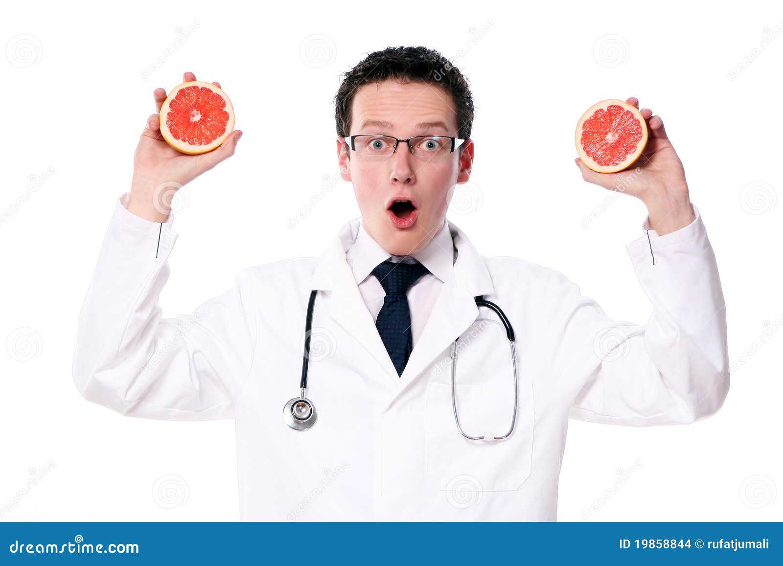 Attractive Medical Student with Grapefruit Stock Photo Image of