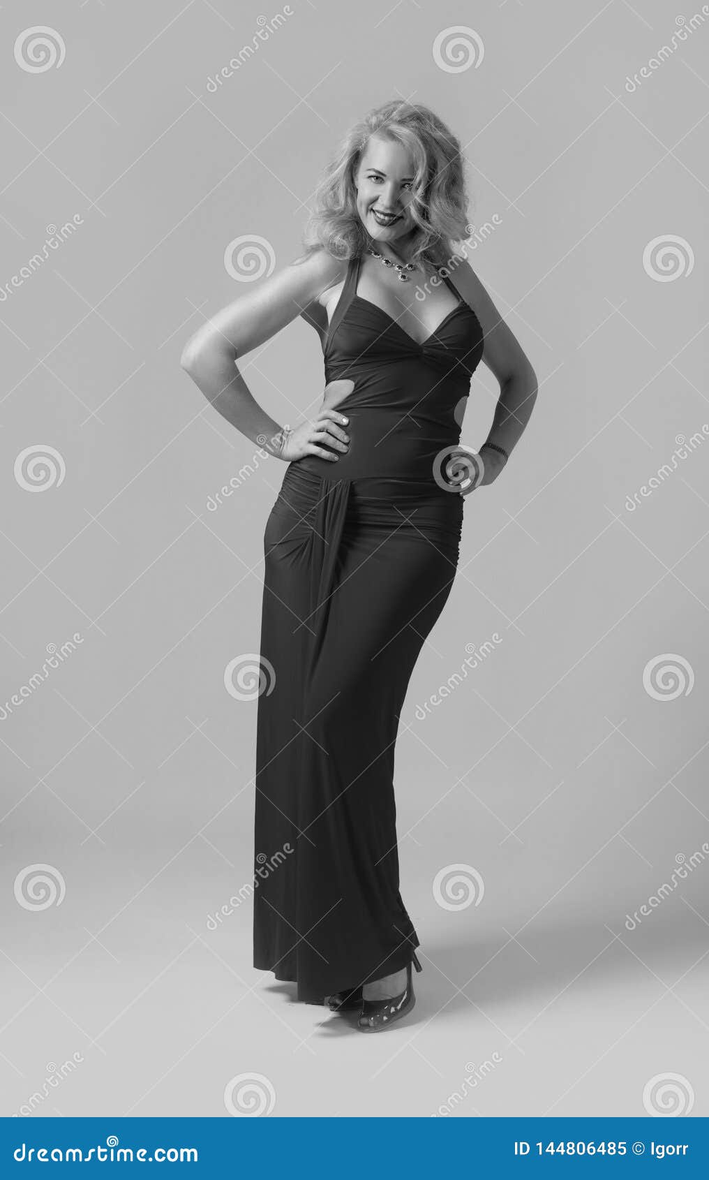 Attractive Middle Age Woman in Evening Dress Stock Image - Image of ...