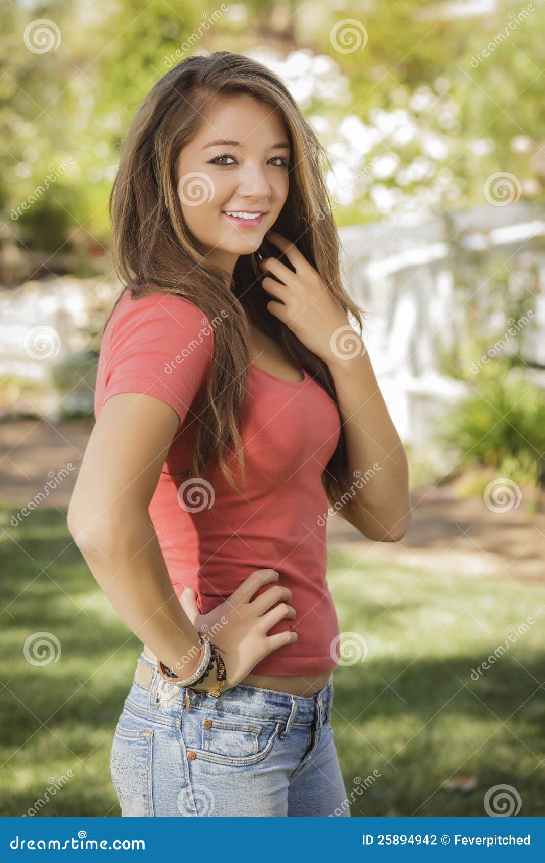 Attractive Mixed Race Teen Girl Portrait Stock Photo Image O