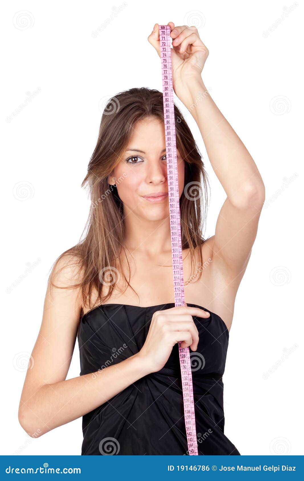 Attractive Model Girl with a Tapemeasure Stock Photo Image of lifestyle, long 19146786