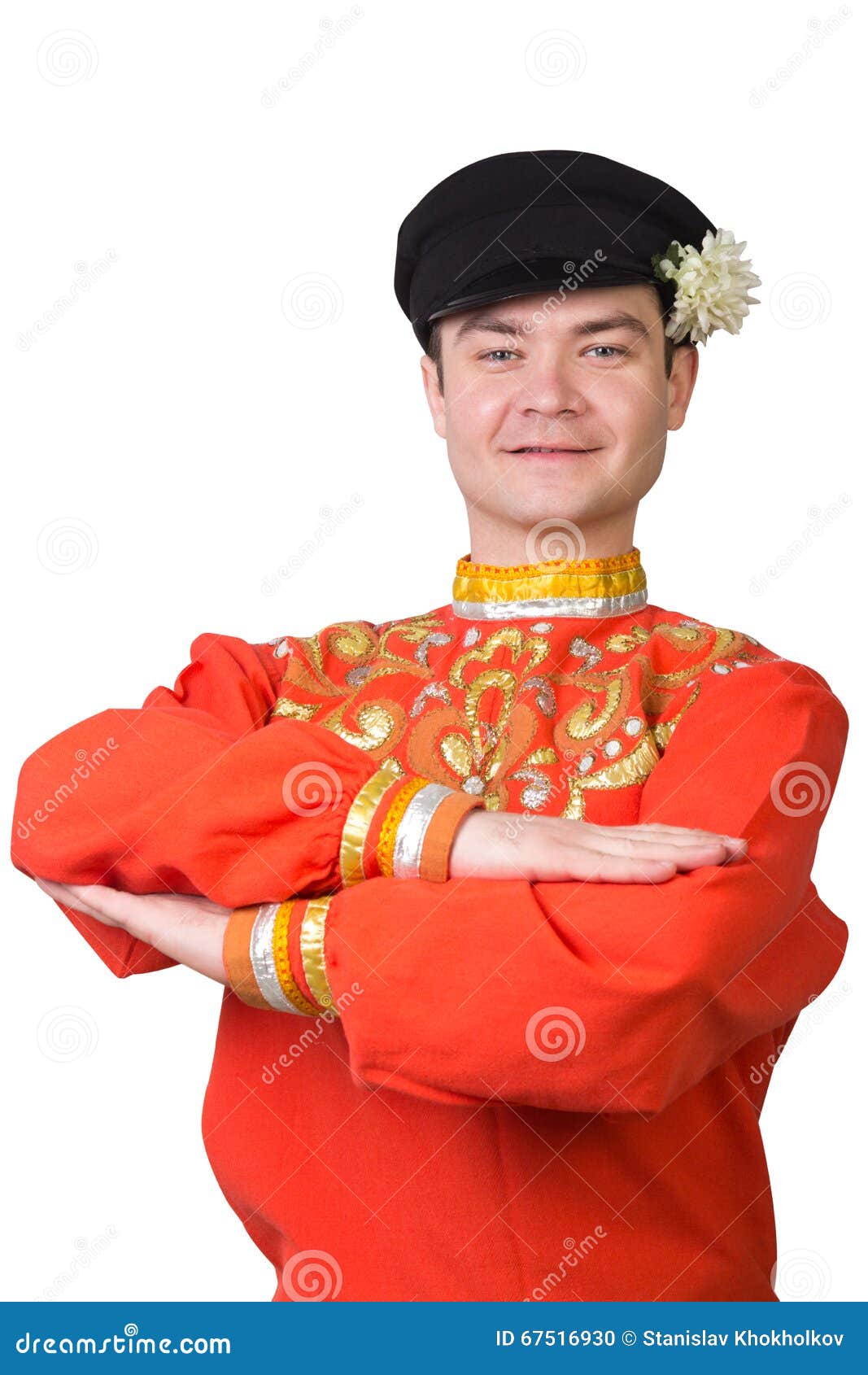 Attractive Russian Guy Dancing in Folk Costume Stock Photo Image of