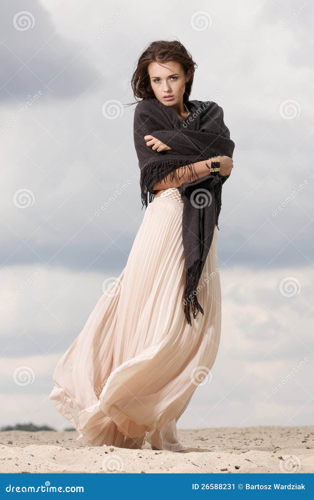 attractive and sensuality woman in the desert