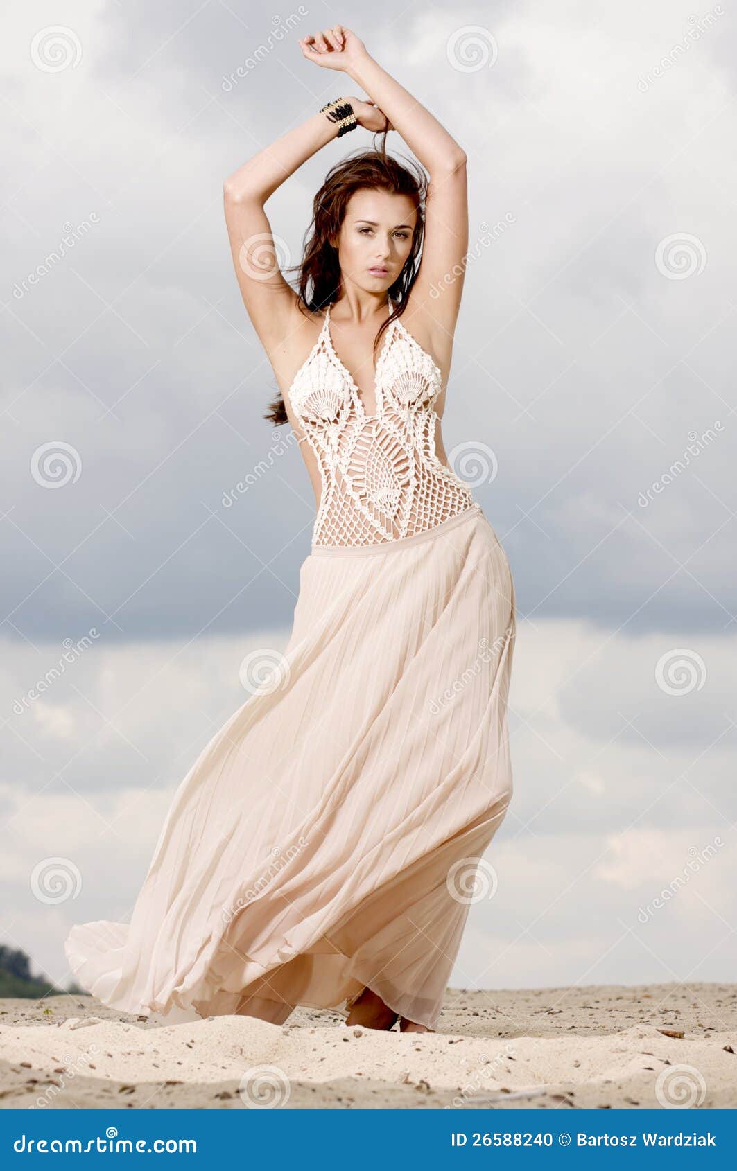 attractive and sensuality woman in the desert