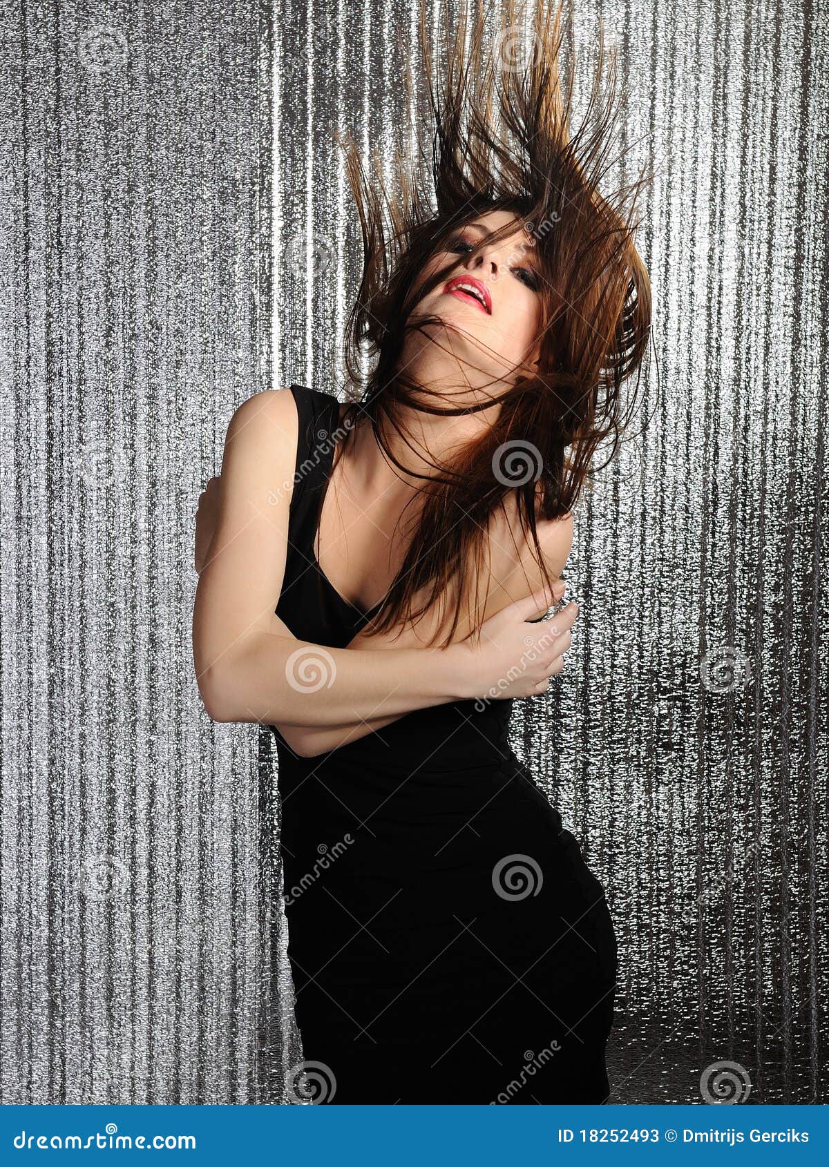 attractive woman clubbing dancing in disco