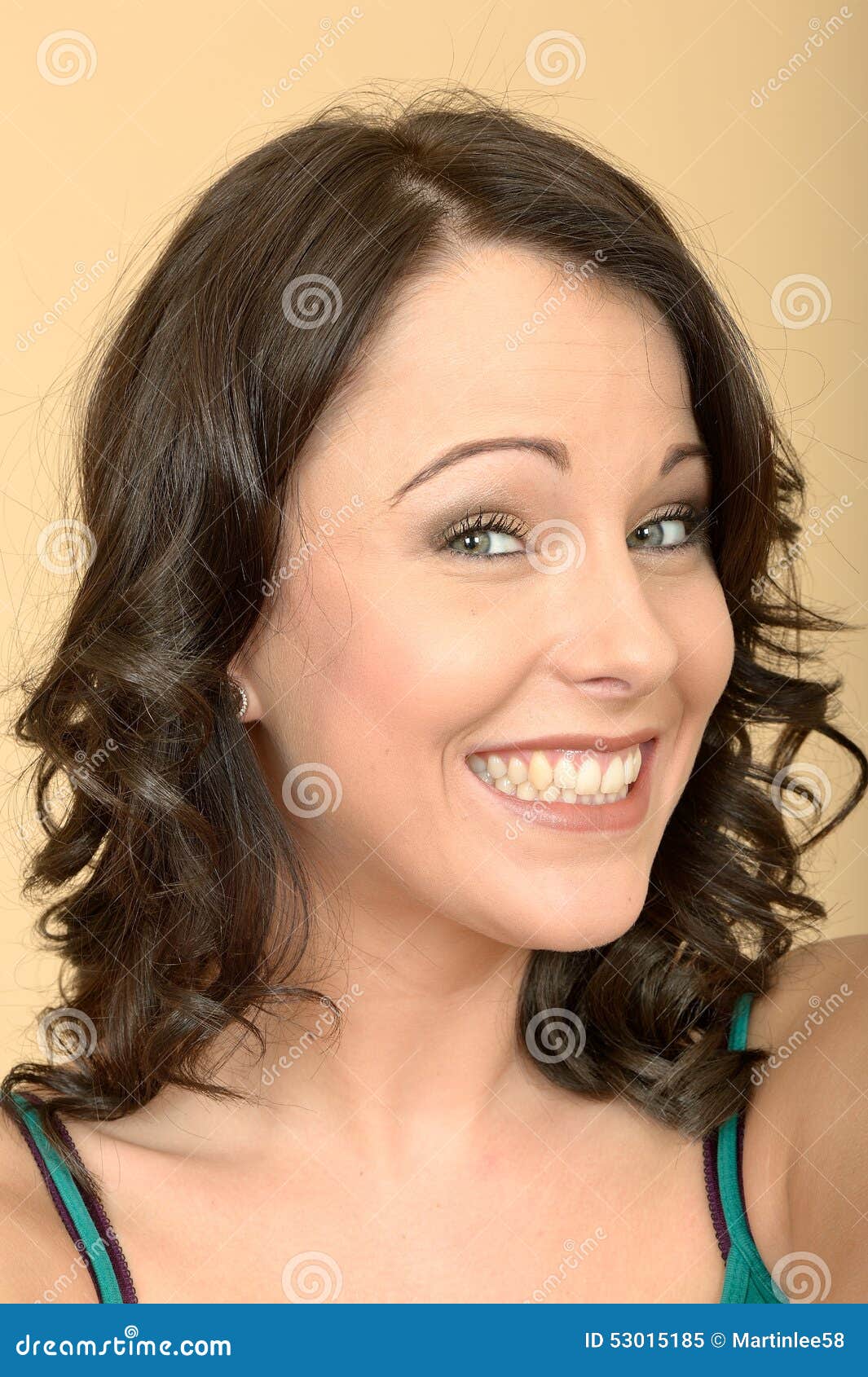 Attractive Silly Funny Young Woman with Over Exaggerated Smile Stock Image  - Image of happy, cute: 53015185