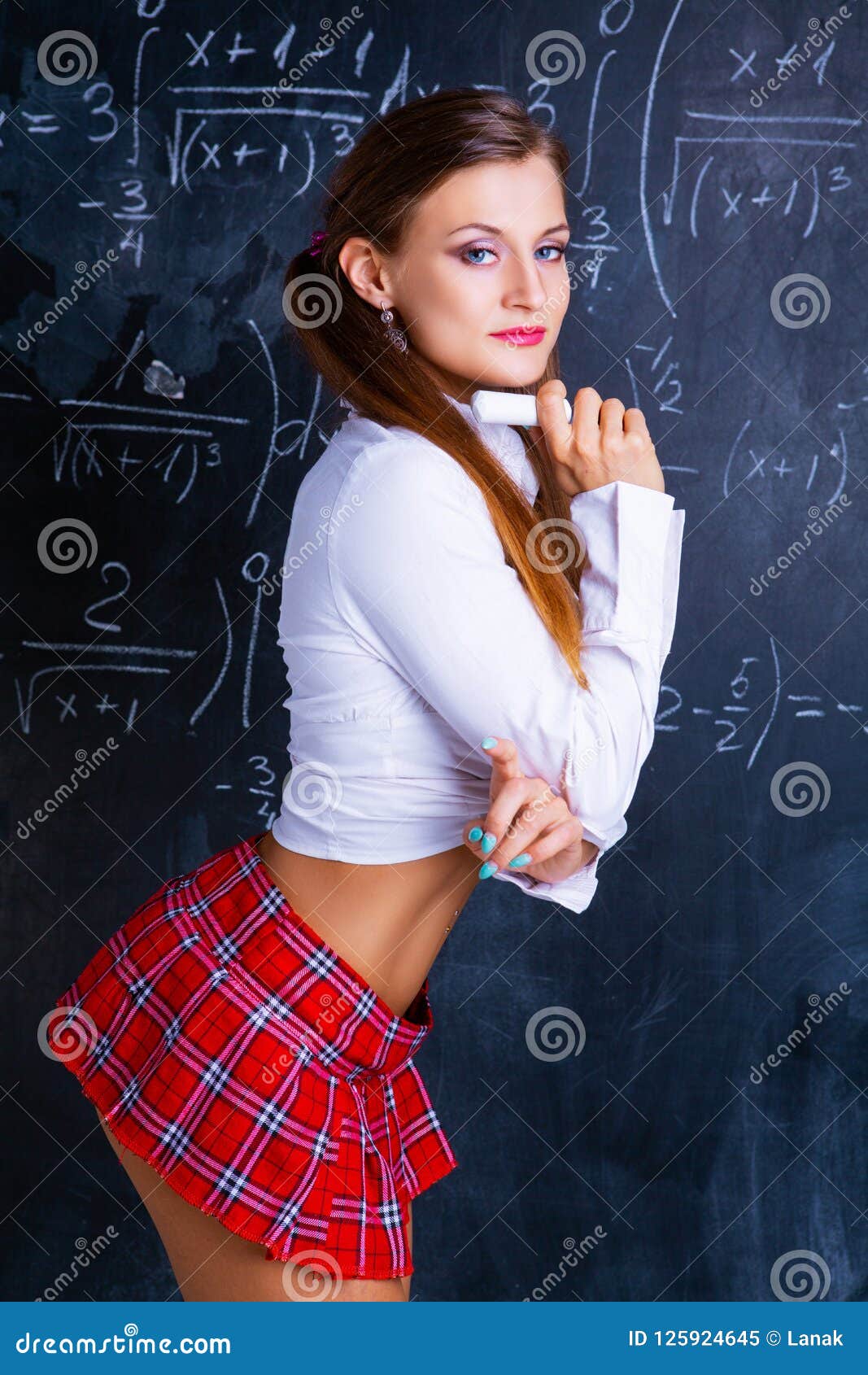 Attractive Striptease Dancer Dressed As A Schoolgirl Stock Image Image Of Costume Apealing 