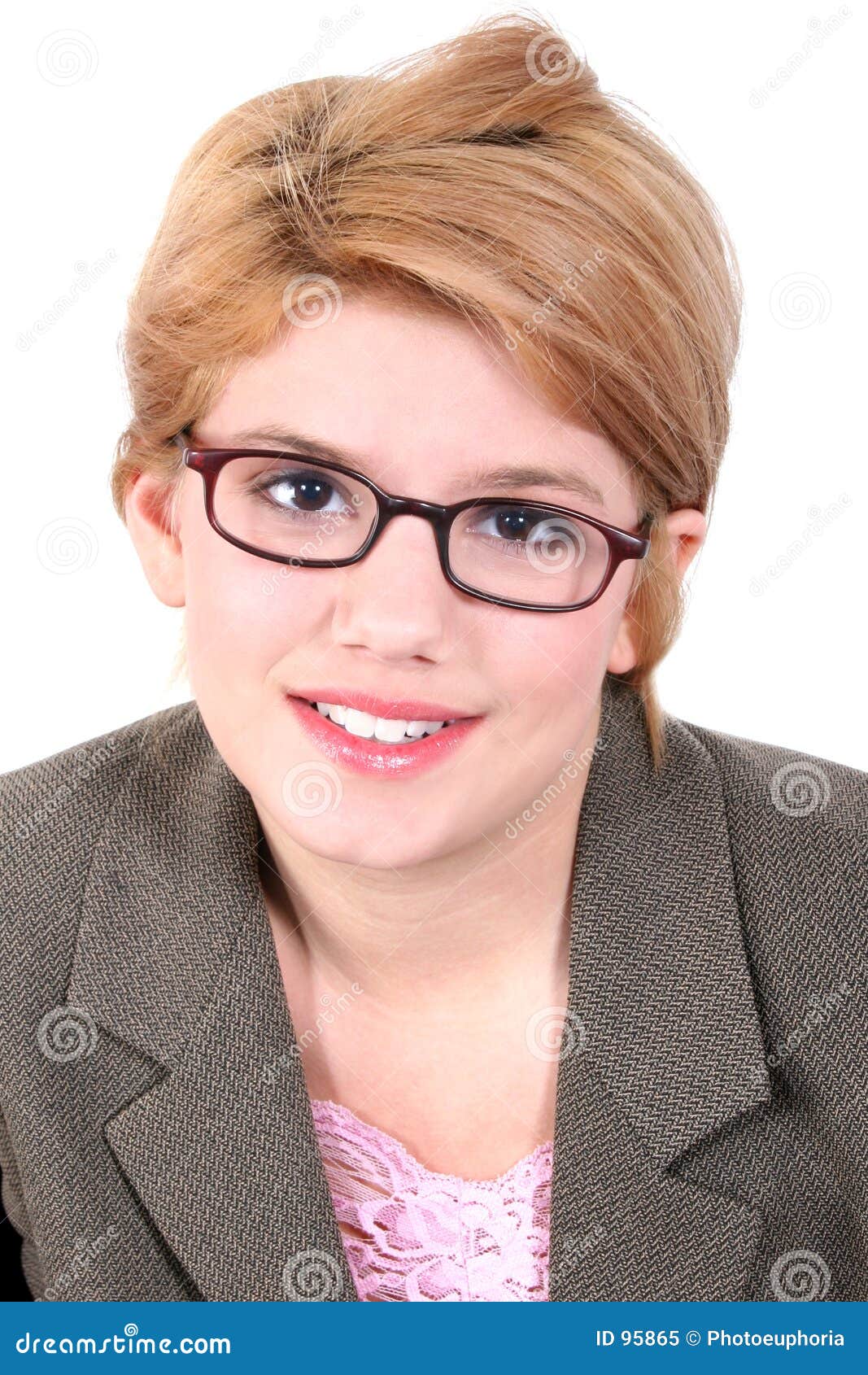 attractive teen girl in eyeglasses