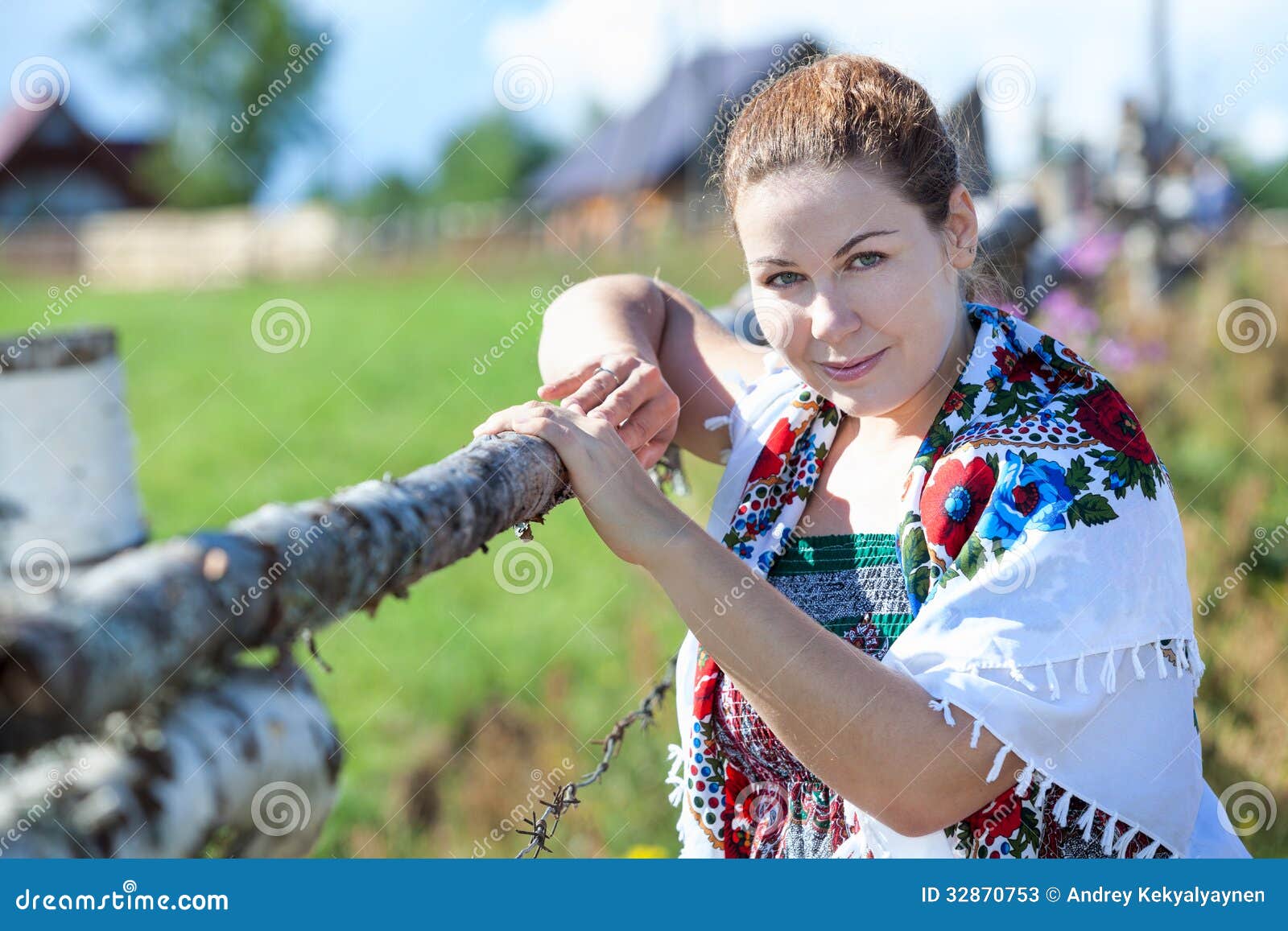 Attractive Village Woman with Headscarf Posing Stock Image - Image of ...