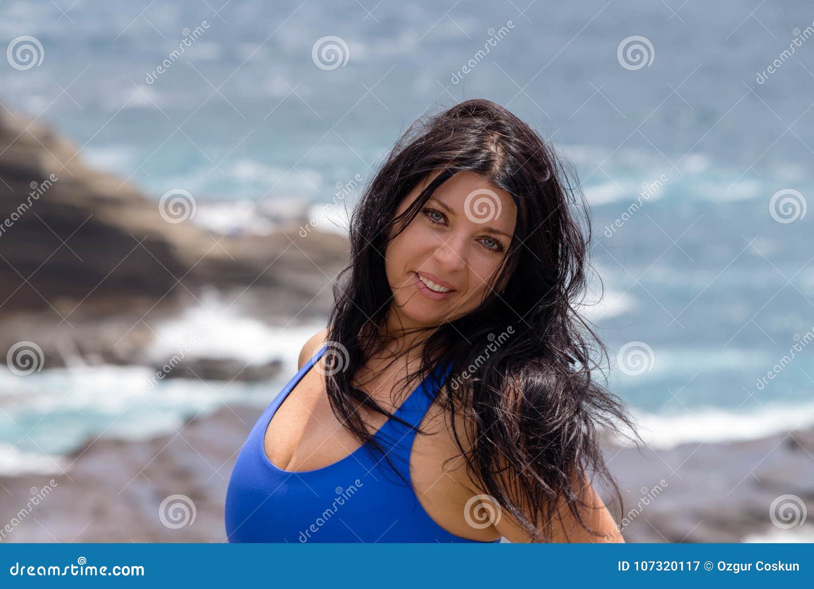 Attractive Windblown Natural Young Woman Stock Image Image Of