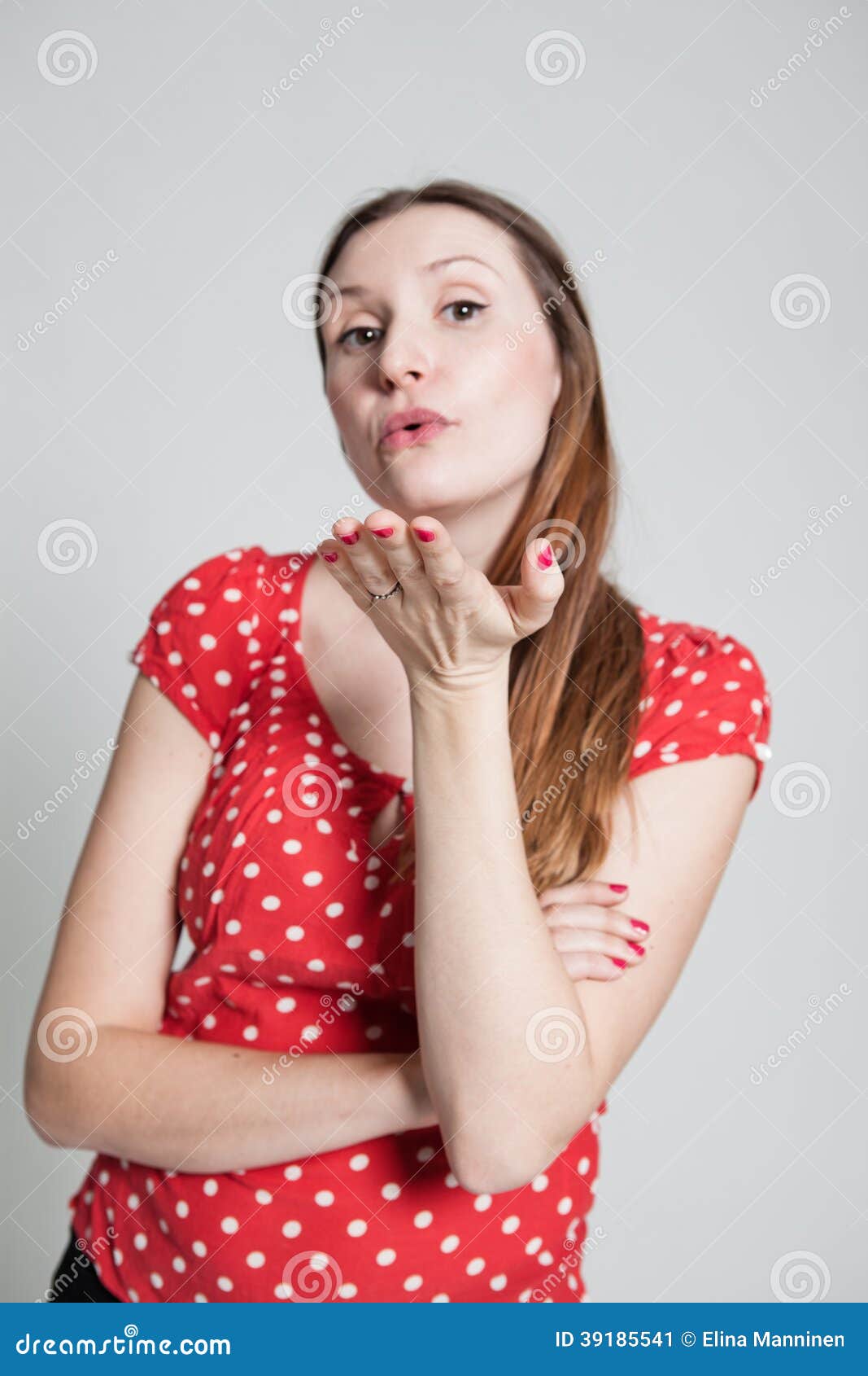 Attractive Woman Blowing Kiss Stock Image Image Of Blowing Lips 39185541