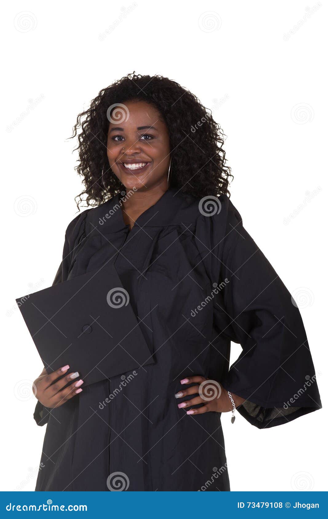 Attractive Woman in Cap and Gown Stock Photo Image of confident