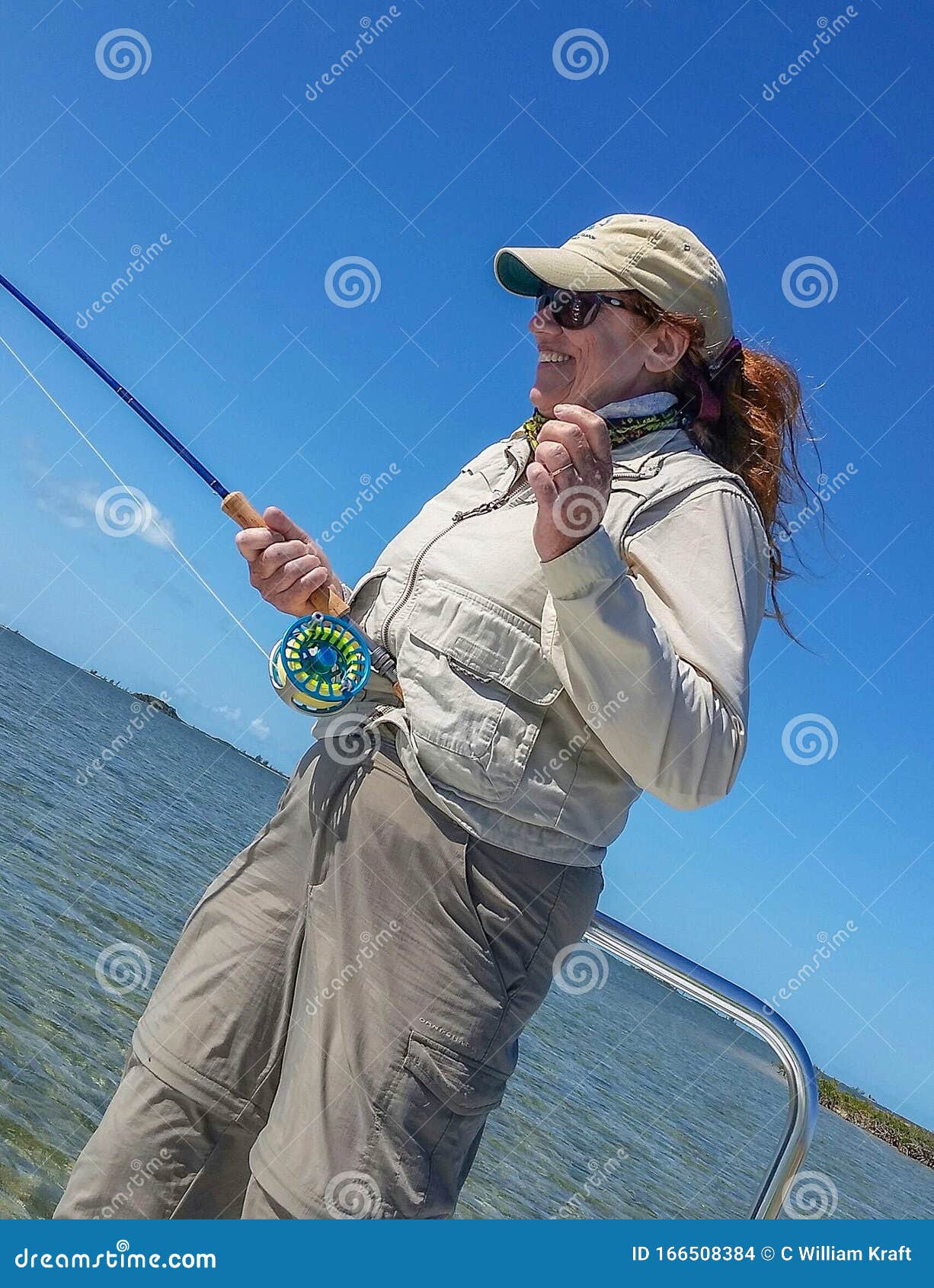 Attractive Woman Fly Fishing in the Florida Keys Stock Photo - Image of  water, florida: 166508384