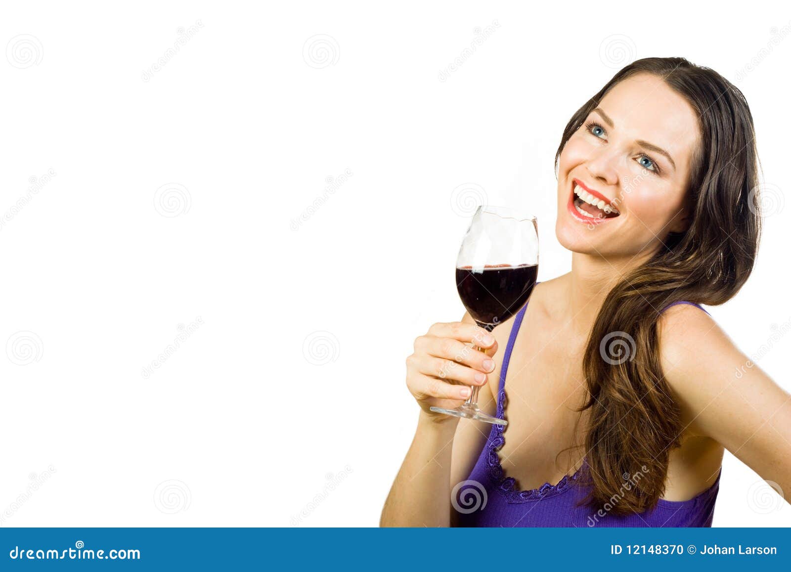 Attractive Woman Laughing and Drinking Red Wine Stock Photo Image of
