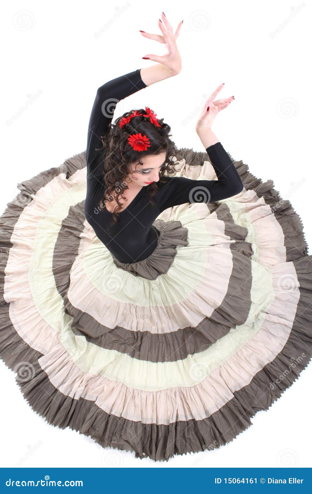 Attractive Woman in Long Skirt Dancing Stock Image Image of makeup