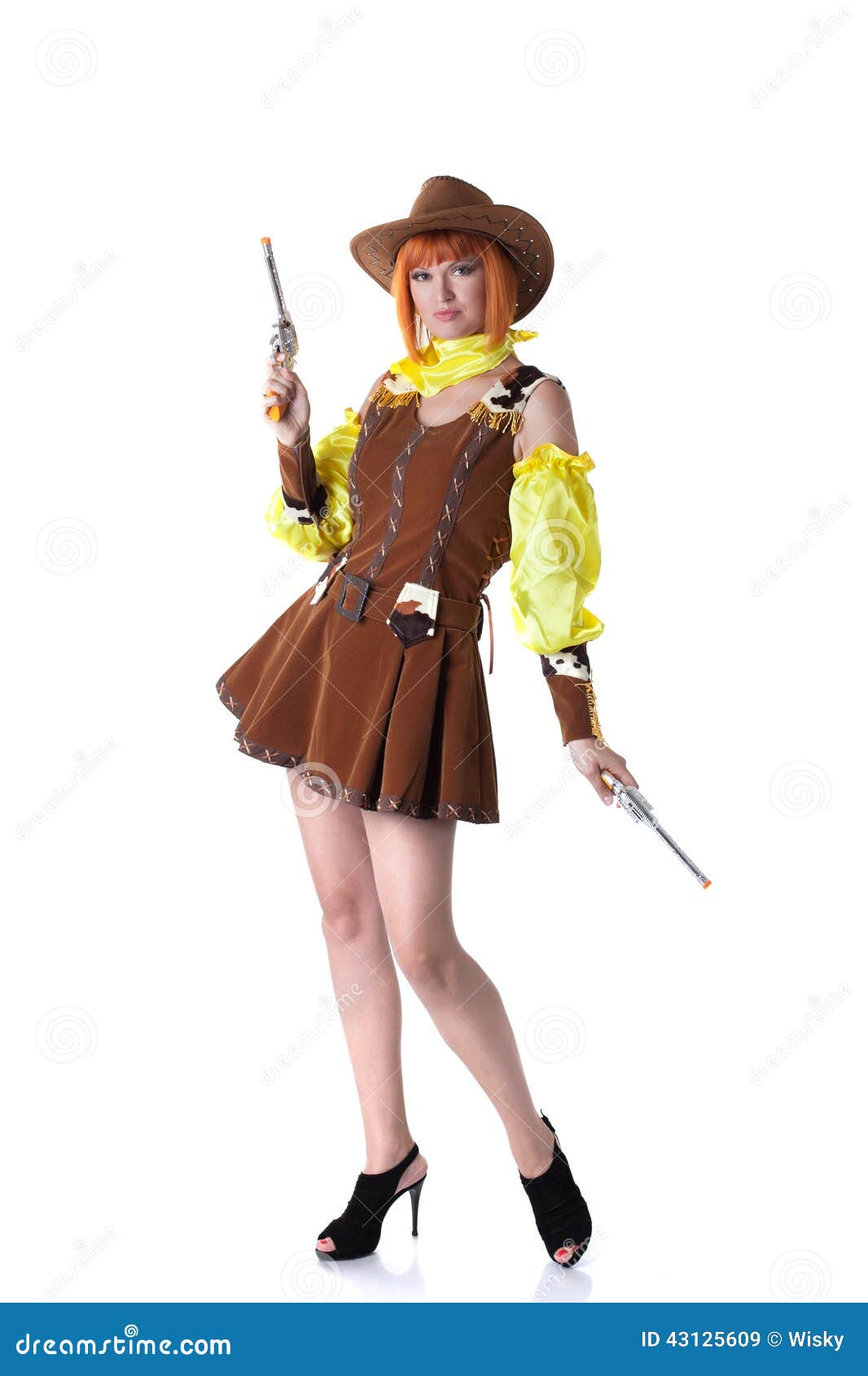 Attractive Woman Posing in Cowboy Costume Stock Image - Image of fashion,  fantasy: 43125609