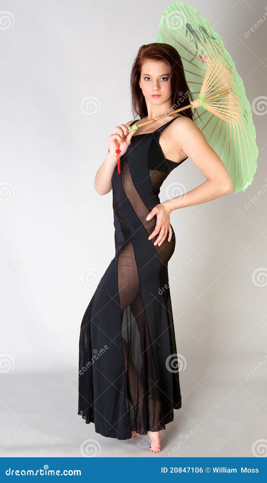 Attractive Woman in Sheer Dress Stock Photo Image of bare, makeup