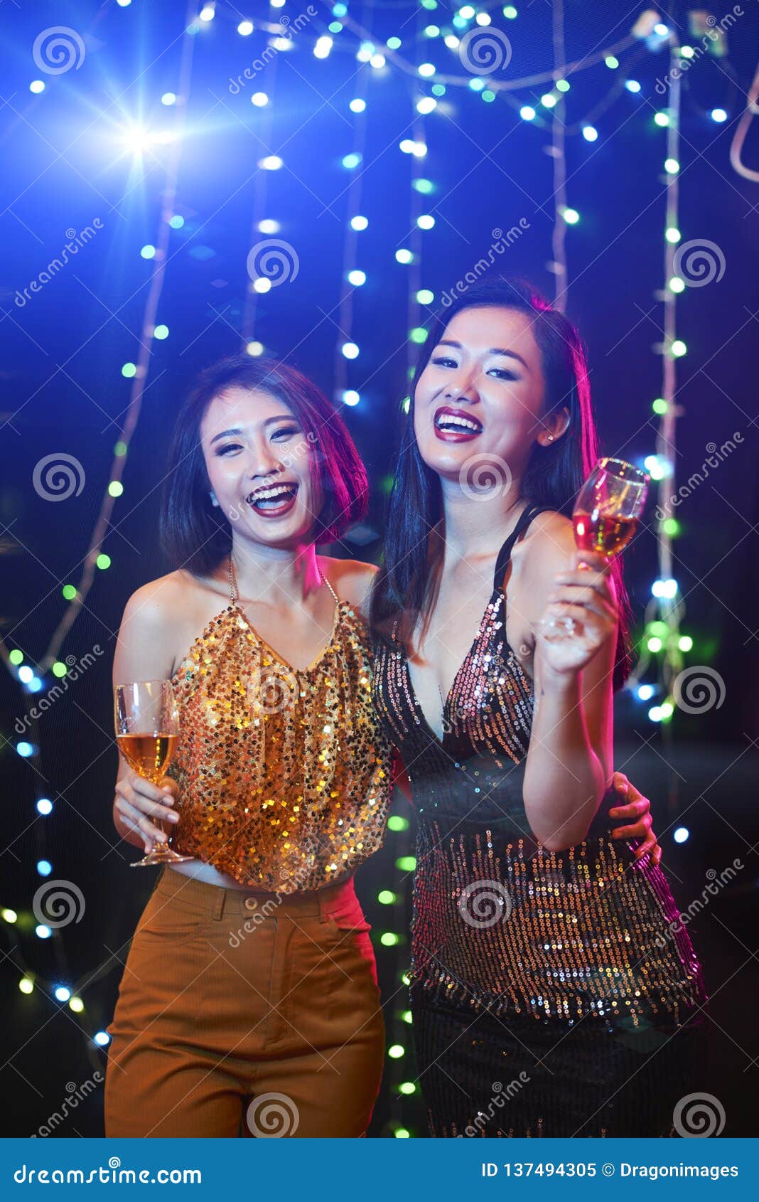 Pretty women in night club stock image. Image of young - 137494305