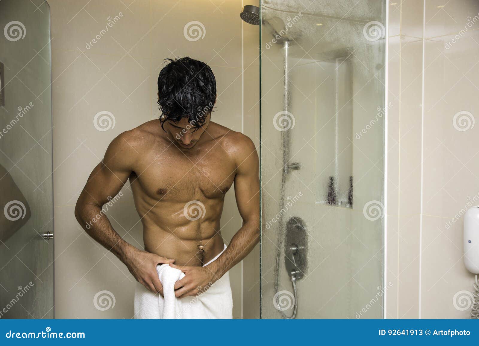 Doctor shower long hair dick