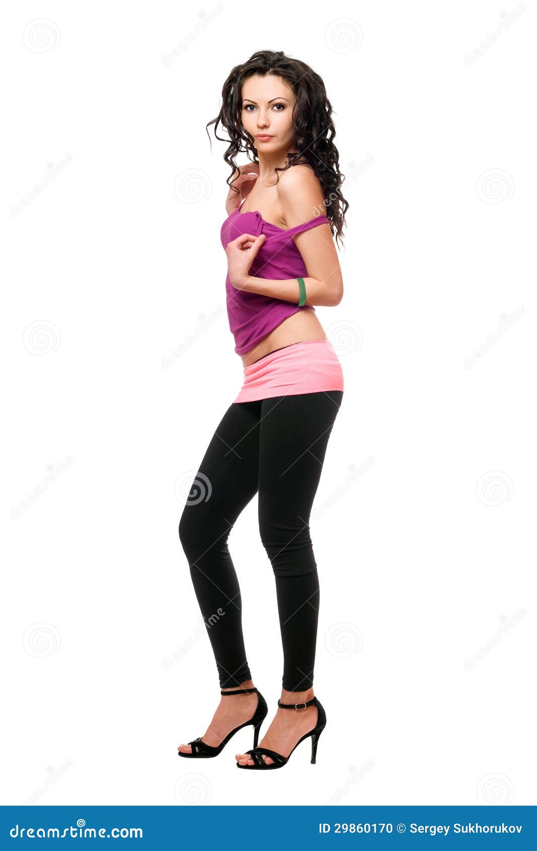 Attractive Young in a Black Leggings Stock Photo Image of