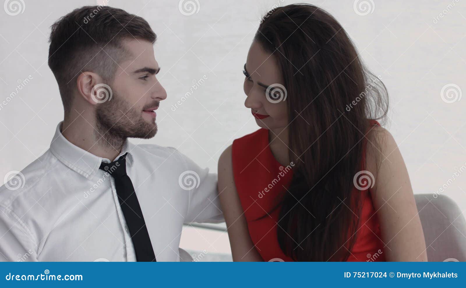 An Attractive Young Couple Enjoying Each Other S Company Over Lunch
