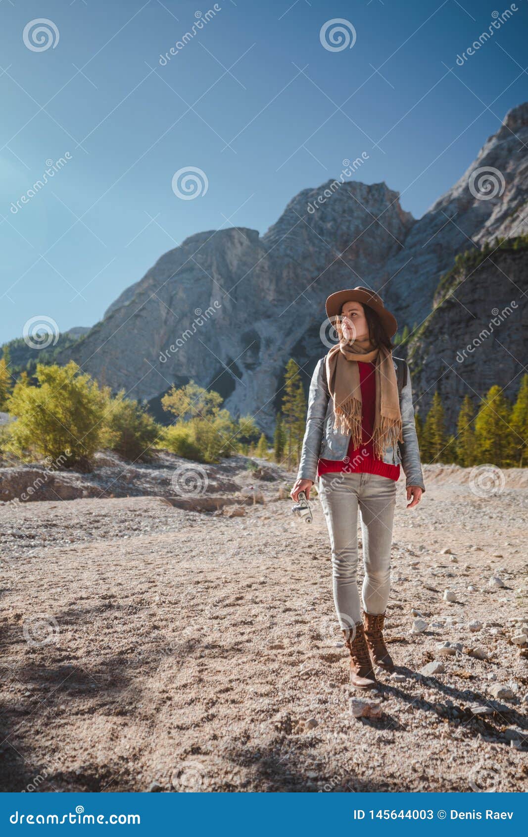 Attractive Young Girl in the Alps Stock Image Image of person