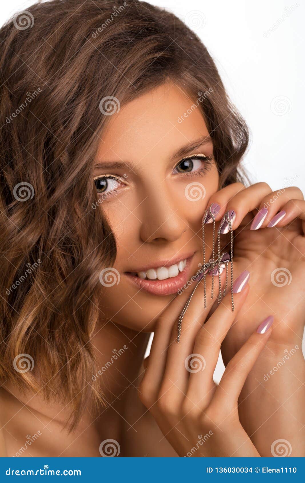 attractive young girl with nailart .