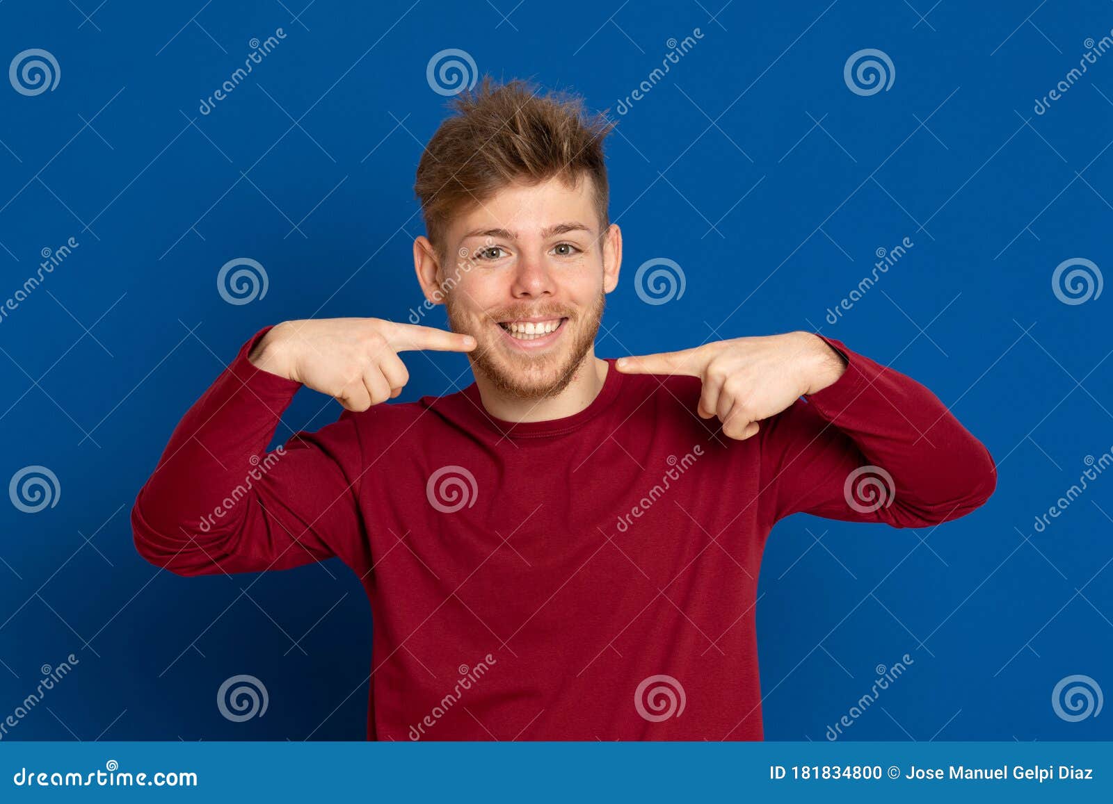 Attractive Young Guy with a Red Tshirt Stock Photo Image of