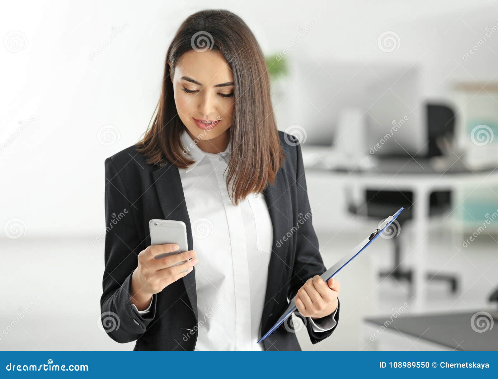 Attractive Young Lawyer with Mobile Phone Stock Photo Image of lawyer