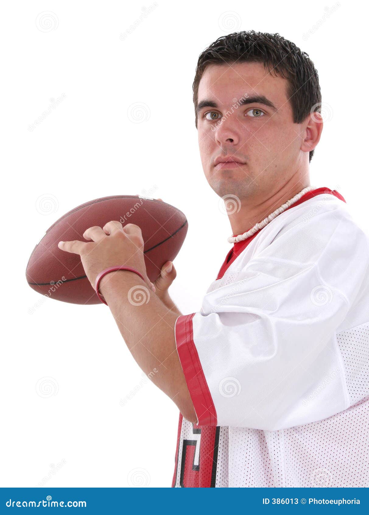 Attractive Young Man in Football Jersey with Stock Image Image of ball, sports 386013
