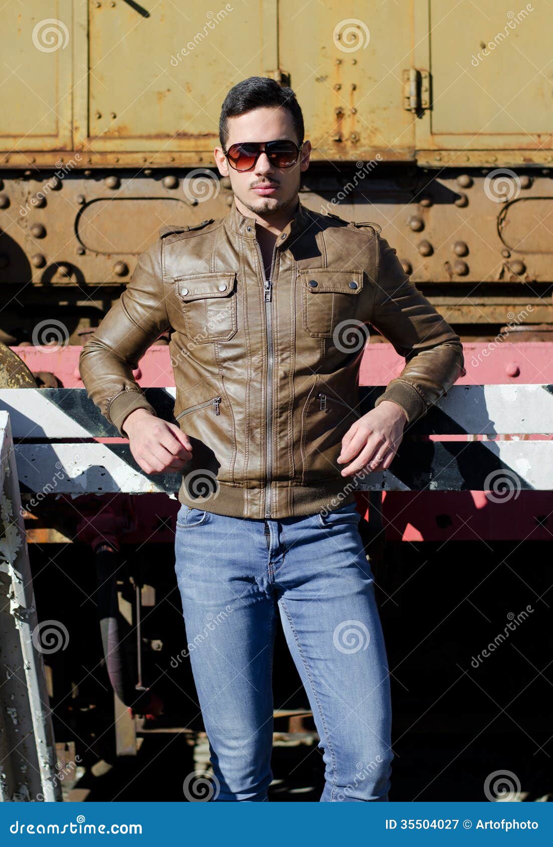 leather jacket older man