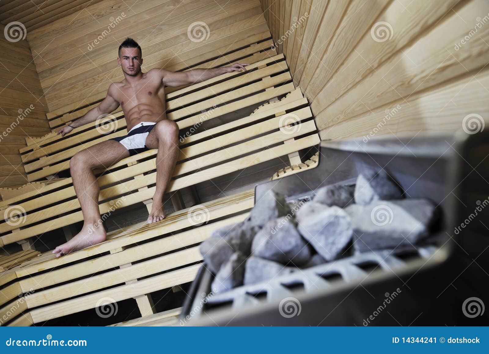 Attractive Young Man in Sauna Stock Image Image of enjoy, resort