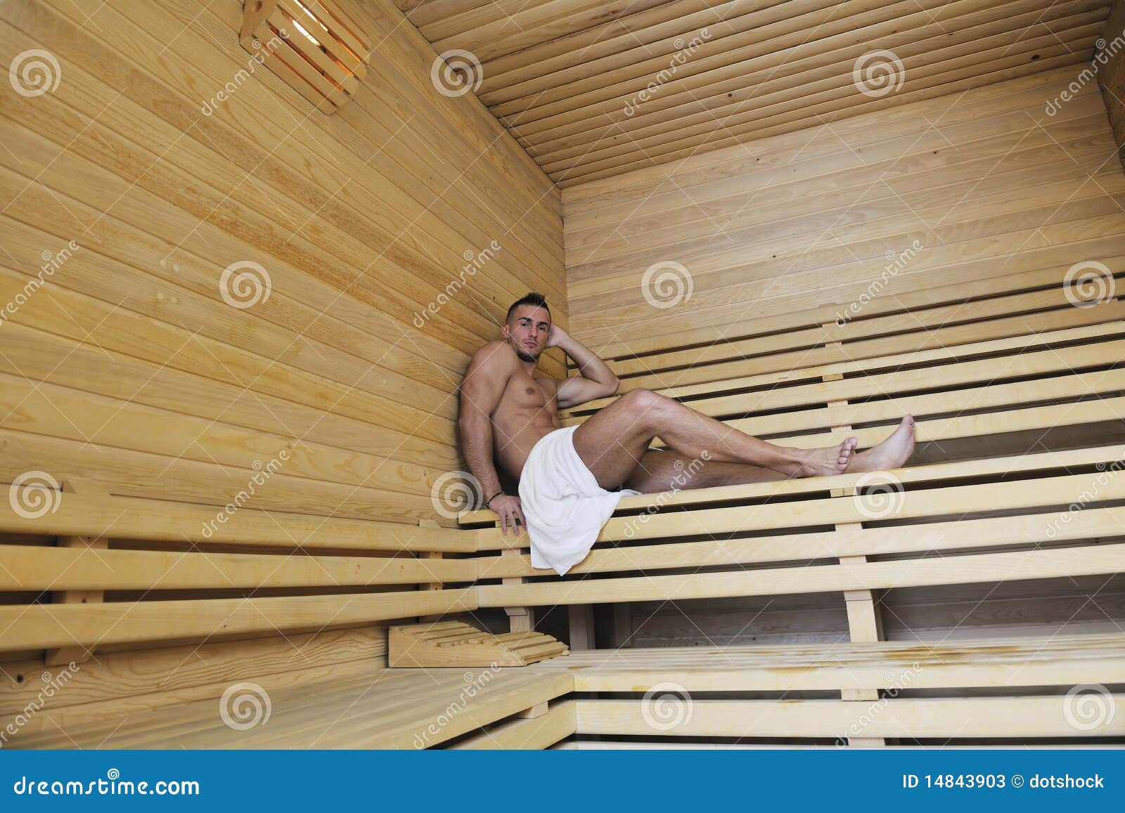 Attractive Young Man in Sauna Stock Image Image of refresh
